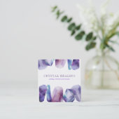 * Waterverf Gem Cosmos Gemstone Universe Crystals Vierkante Visitekaartje (Staand voorkant)