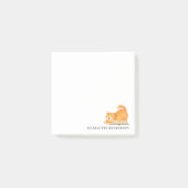 Waterverf gemberkat en boek gepersonaliseerd post-it® notes (Voorkant)