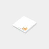 Waterverf gemberkat en boek gepersonaliseerd post-it® notes (Schuin)