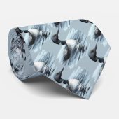 Waterverf Gemeenschappelijke Loon Vogels Natuur Ku Stropdas (Opgerold)