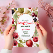 Waterverf gemengd Baby shower zomerbessen Kaart