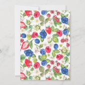 Waterverf gemengd Baby shower zomerbessen Kaart (Achterkant)