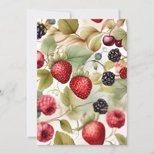 Waterverf gemengd Baby shower zomerbessen Kaart (Achterkant)
