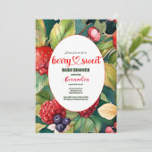 Waterverf gemengd Baby shower zomerbessen Kaart (Staand voorkant)