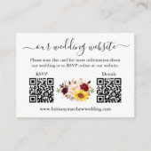 Waterverf Gemengd Floral 2 QR RSVP - Gegevens Informatiekaartje (Voorkant)