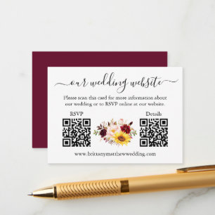 Waterverf Gemengd Floral 2 QR RSVP - Gegevens Informatiekaartje