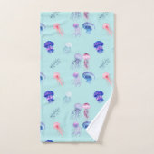 Waterverf gemengd kleurig kwal blauw bad handdoek (Handdoek)