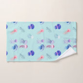 Waterverf gemengd kleurig kwal blauw bad handdoek (Handdoek)