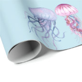 Waterverf gemengd kleurig kwal blauw cadeaupapier (Rol Hoek)