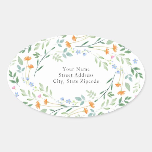 "Waterverf gemengd Lijst" Adres Etiket (Voorkant)