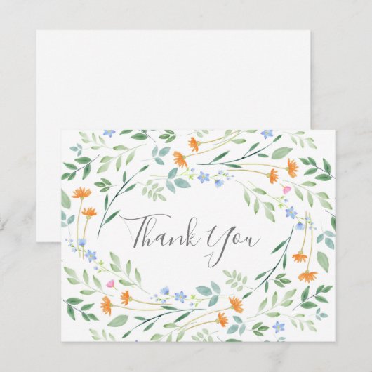 Waterverf gemengd Lijst Bedankkaart (Voorkant / Achterkant)