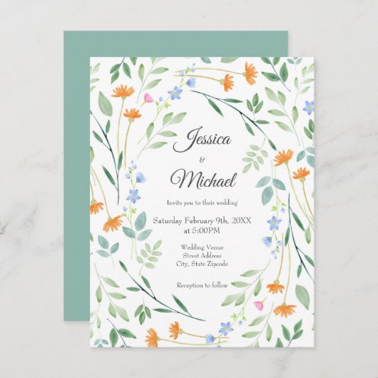 Waterverf gemengd Lijst Kaart (Voorkant / Achterkant)