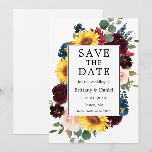 Waterverf gemengd Lijst Save The Date (Voorkant / Achterkant)