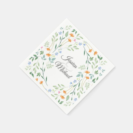 Waterverf gemengd Lijst Servet (Hoek)