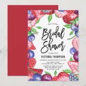 Waterverf gemengd Vrijgezellenfeest zomerbessen Kaart (Voorkant / Achterkant)