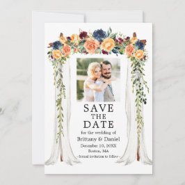 Waterverf gemengde bloemenaart bruiloftskluifel fo save the date