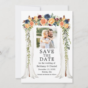 Waterverf gemengde bloemenaart bruiloftskluifel fo save the date