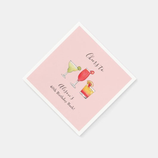 Waterverf Gemengde drinken Aannodiging van verjaar Servet (Hoek)