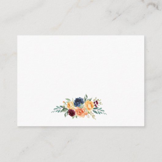 Waterverf gemengde Floral bruiloft QR RSVP Informatiekaartje (Achterkant)