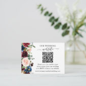 Waterverf gemengde Floral bruiloft QR-website Informatiekaartje (Staand voorkant)