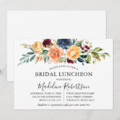 Waterverf Gemengde Floral Greenery Bridal Luncheon Kaart (Voorkant / Achterkant)