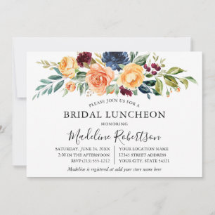 Waterverf Gemengde Floral Greenery Bridal Luncheon Kaart