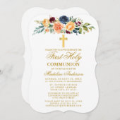 Waterverf Gemengde Floral Greenery Eerste Gemeensc Kaart (Voorkant / Achterkant)