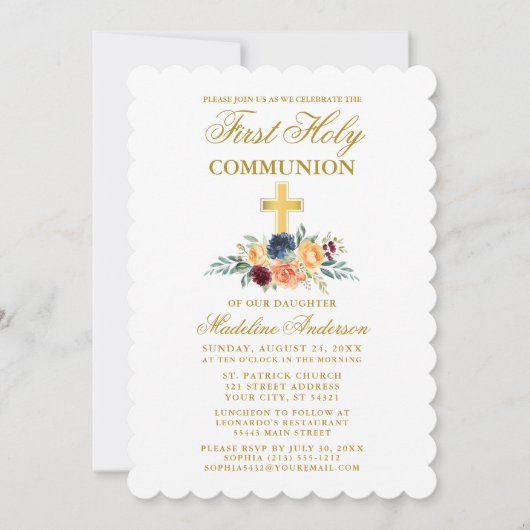 Waterverf Gemengde Floral Greenery Gold Community Kaart (Voorkant)