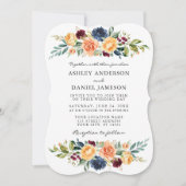 Waterverf gemengde Floral Greenery Wedding Kaart (Voorkant)