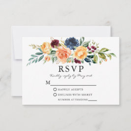 Waterverf gemengde Floral Greenery Wedding RSVP Kaartje