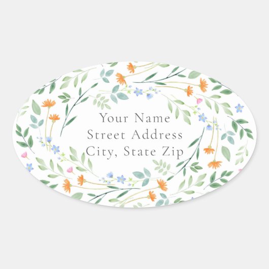 Waterverf Gemengde Floral Lijst labels (Voorkant)