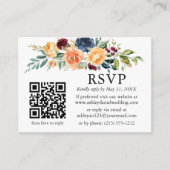 Waterverf gemengde Floral QR Wedding RSVP Informatiekaartje (Voorkant)