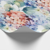 Waterverf Gemengde Kleur Hydrangea Flowers Cadeaupapier (Hoek)