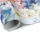 Waterverf Gemengde Kleur Hydrangea Flowers Cadeaupapier (Rol Hoek)