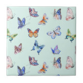 Waterverf gemengde kleurrijke vlinders tegeltje (Voorkant)