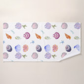 Waterverf gemengde kleurrijke zeeschelpen badhanddoek (Badhanddoek)