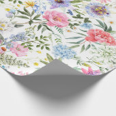 Waterverf gemengde tuinbloemen cadeaupapier (Hoek)