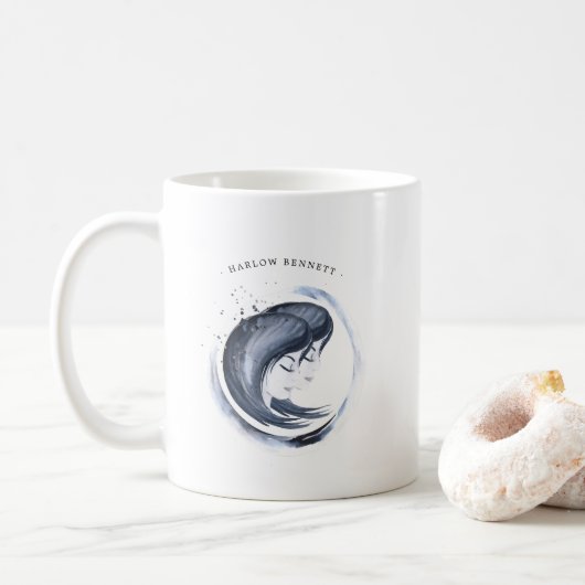 Waterverf Gemini Astrology Zodiac Sign | Monogram Koffiemok (Met donut)
