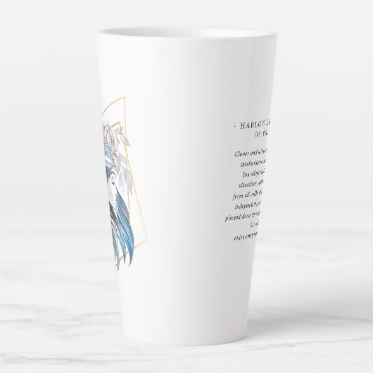 Waterverf Gemini Astrology Zodiac Sign | Monogram Latte Mok (Voorkant)