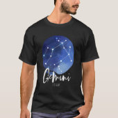 Waterverf Gemini sterrenbeeld Astrologisch teken T-shirt (Voorkant)