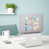 Waterverf Gemstone Pareltjes VinylSticker Sticker (Laptop op bureau)