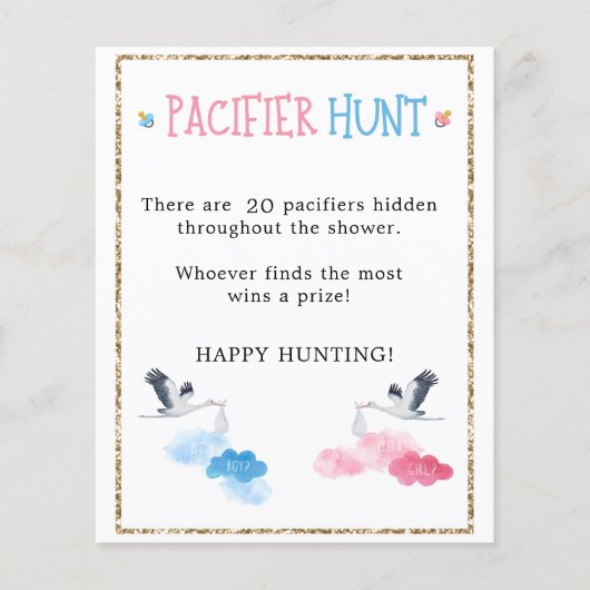 Waterverf Gender onthulling Pacifier Hunt Game (Voorkant)