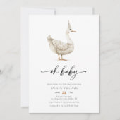 Waterverf Genderneutraal Gans Baby shower Kaart (Voorkant)