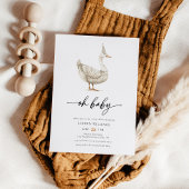 Waterverf Genderneutraal Gans Baby shower Kaart