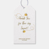 Waterverf genderneutraal Mama naar Bee baby shower Cadeaulabel (Voorkant)