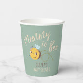 Waterverf genderneutraal Mama naar Bee baby shower Papieren Bekers (Achterkant)