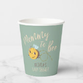 Waterverf genderneutraal Mama naar Bee baby shower Papieren Bekers (Voorkant)