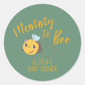 Waterverf genderneutraal Mama naar Bee baby shower Ronde Sticker (Voorkant)