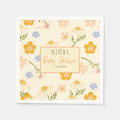 Waterverf genderneutraal Mama naar Bee baby shower Servet (Voorkant)