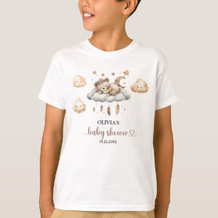 Waterverf genderneutraal roestige kleuren wolk neg t-shirt